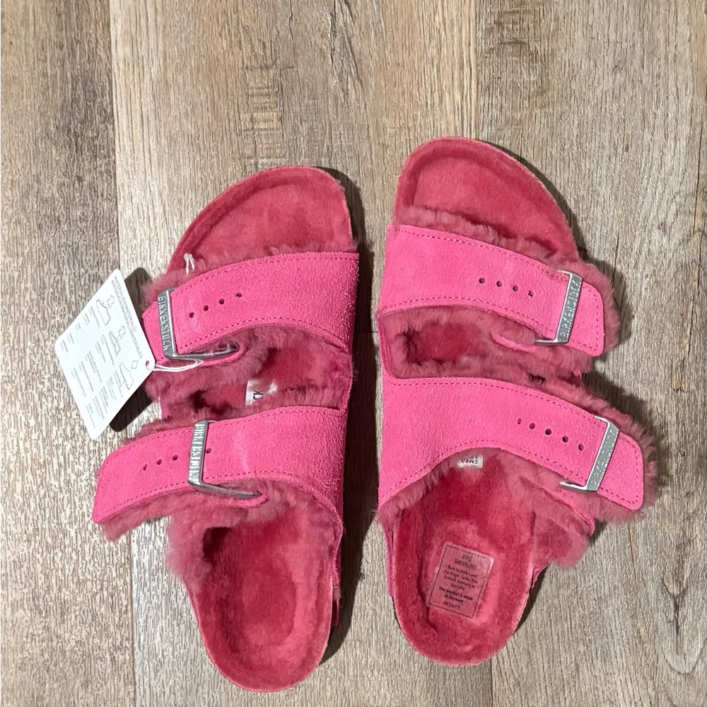 Birkenstock Pink Slippers with Adjustable Straps